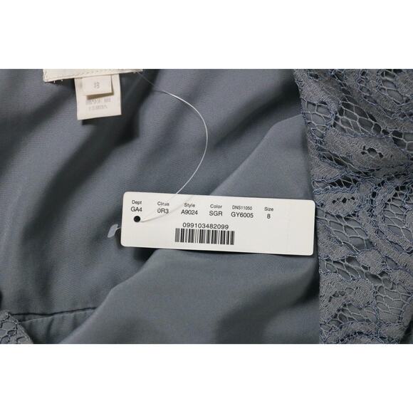 New J.crew Dress Womens 8 Gray Alexa Dress in Leavers Lace One Shoulder A9024 - Picture 6 of 10